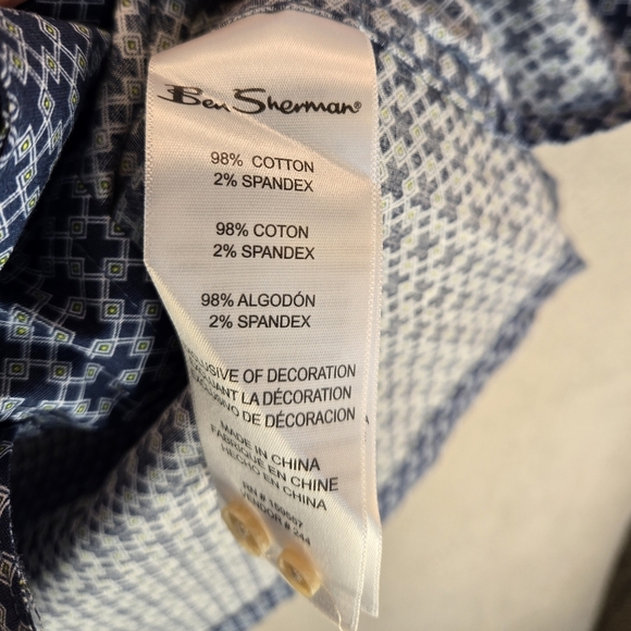 Ben Sherman Mens Wellsburg Shirt Sz S Diamond Print Short Sleeve Summer Days - Picture 8 of 12